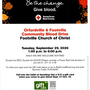 Orfordville & Footville Community Blood Drive
